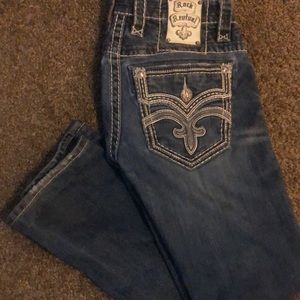 Mens Slim Rock Revival Denim Jeans (Size 30)